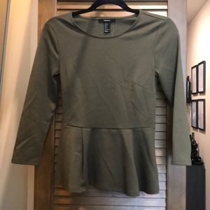 Olive Perplum Top